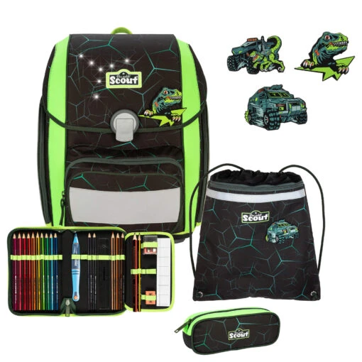 Scout Genius LED - Schulranzen Set 4tlg. -Deuter Verkäufe 2025 Scout Genius LED Schulranzen Set 4tlg Dino Hunter 76420409700 1